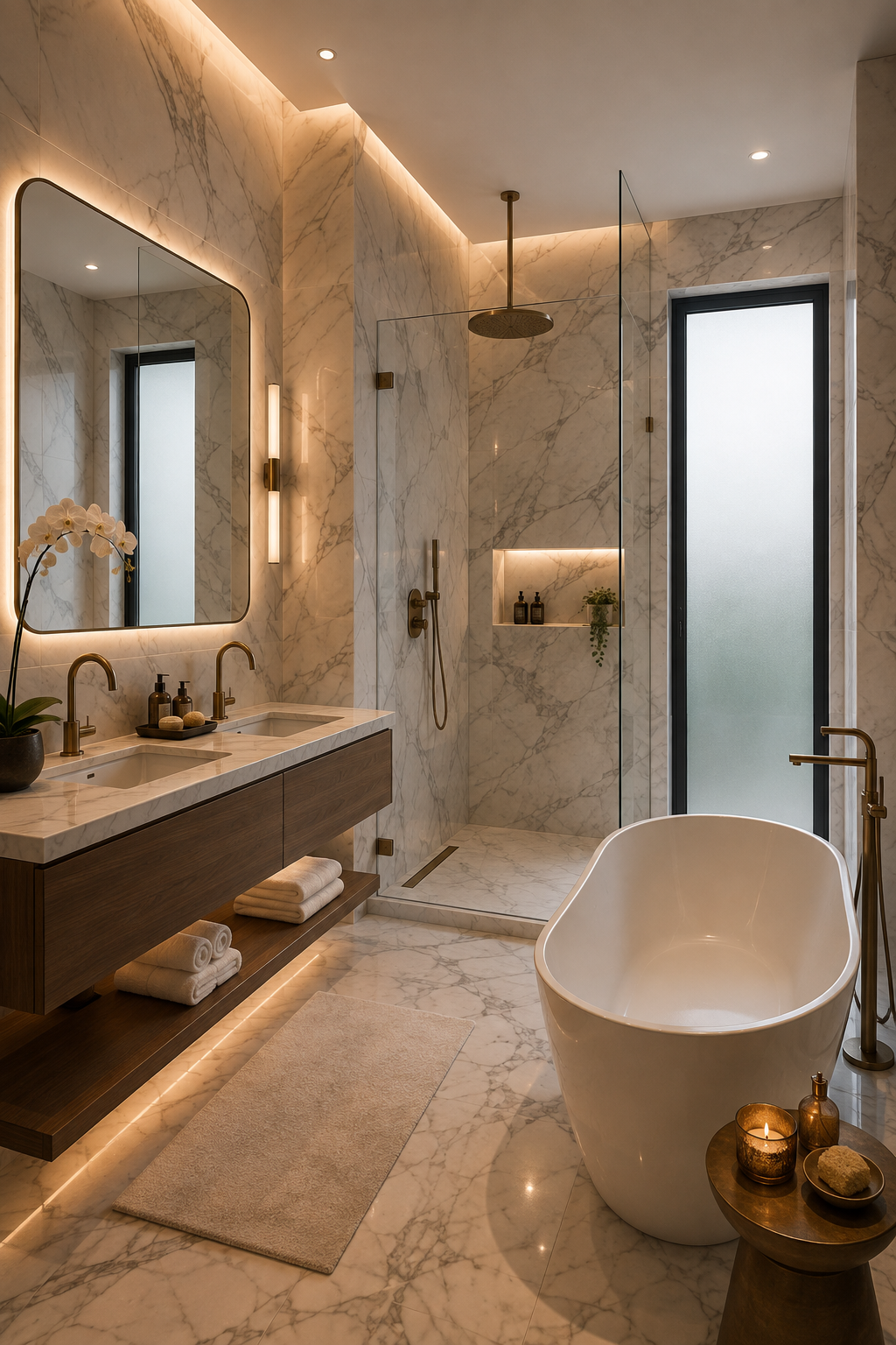 Salle de bain en marbre