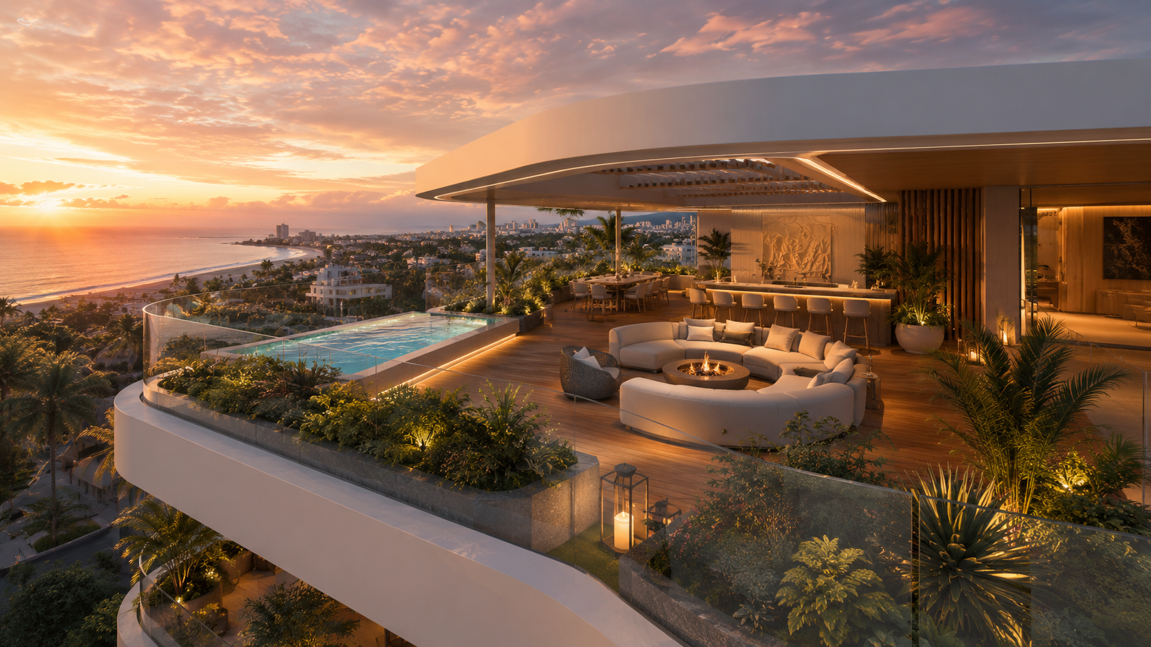 Toit-terrasse panoramique du penthouse