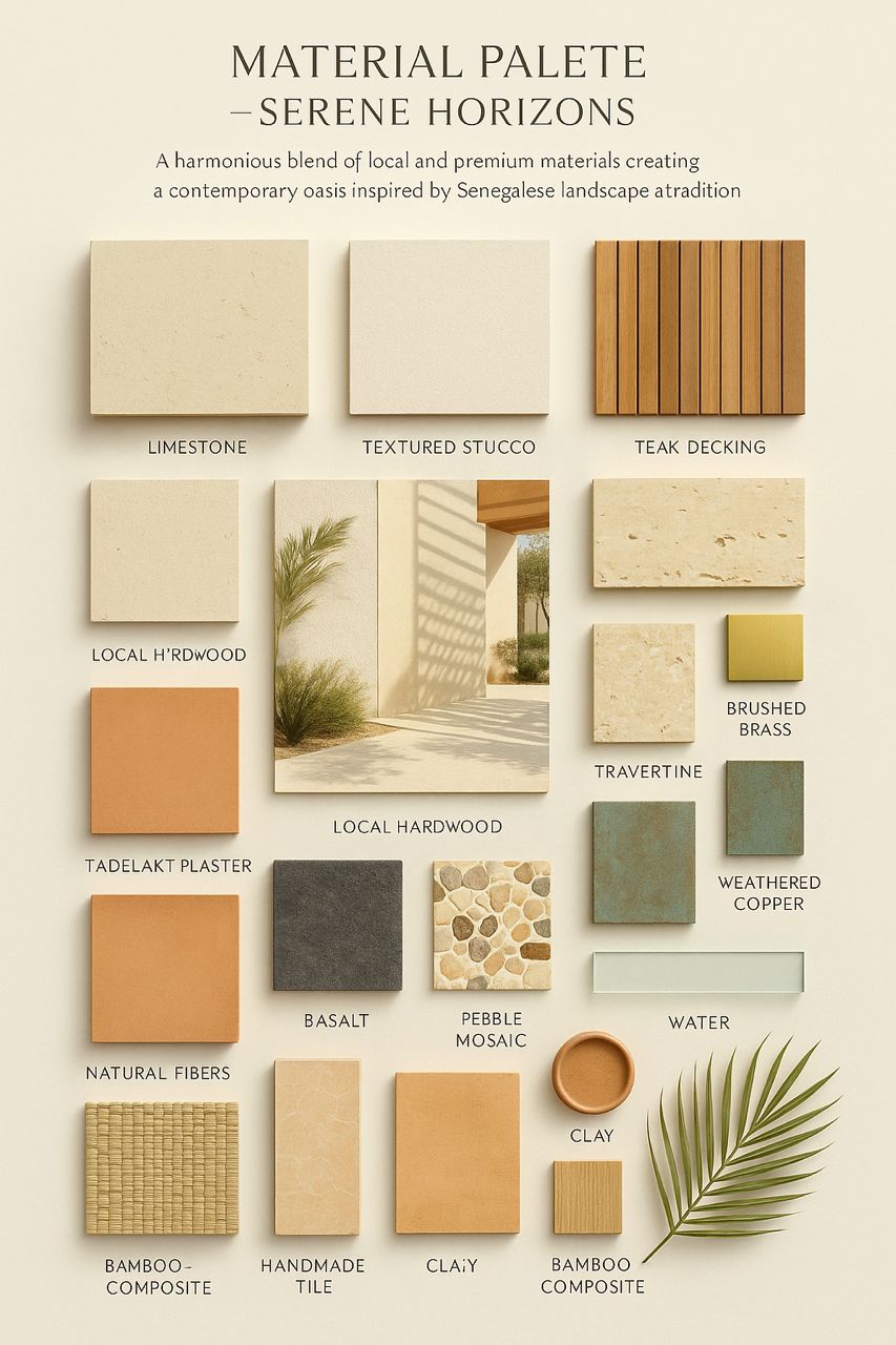 Palette de matériaux naturels du projet